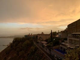Sunset Taormina East Sicily Italy Travel Blog Inspirations