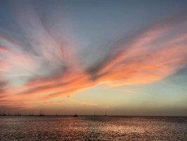 Sunset clouds Caye Caulker Belize