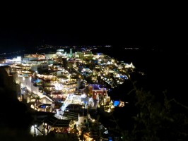 Fira by night Santorini Greece