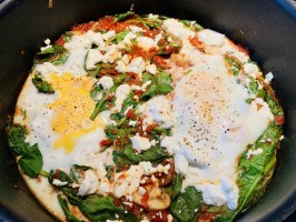 Shakshuka with Spinach and Feta Cheese Food
