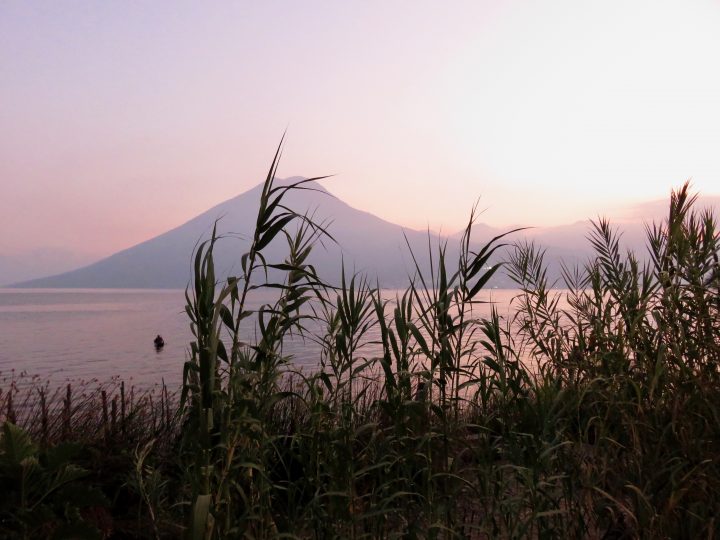 Sunset over Volcano in lake Atitlán Guatemala, Guatemala Travel Blog