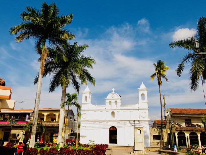 White Church at Plaza Central in Copán Ruinas Honduras, Honduras Travel Blog