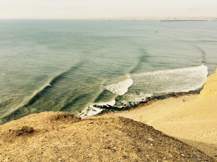 Surfing the longest left wave at Chicama Point, Travel blog Huanchaco Peru