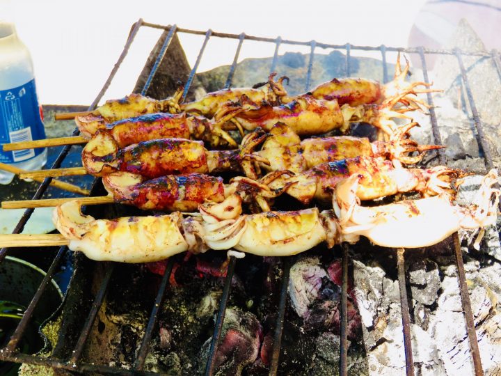 Food BBQ squid Bohol Philippines Travel Blog